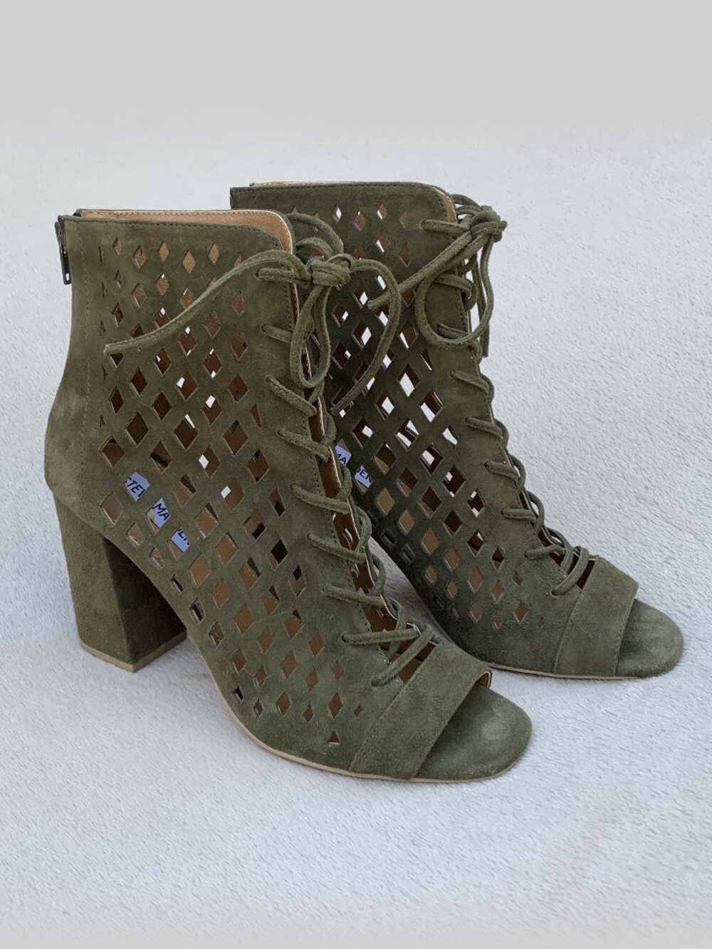 Steve Madden Denay Caged Peep Toe Block Heel Booties